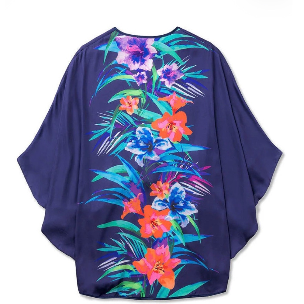 WET Swimwear Tropical Floral Kimono Cover Up Sheer Chiffon NWT M/L MSRP $108